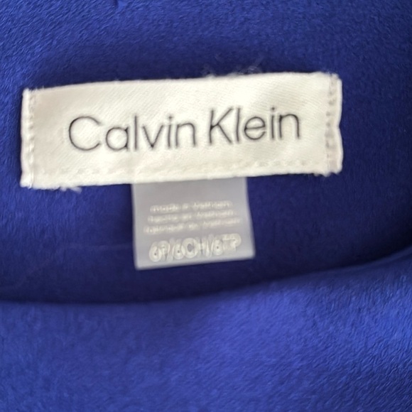 Calvin Klein Royal Blue Mini Dress Ruffle Belted Sheath Soze 6 6P Party Work NWT - Picture 10 of 13